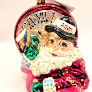 Christopher Radko "NO TIME FOR THE PRESENT SANTA" Ornament Appox 5" Please Read